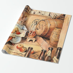 “Making Apple Cider” by Beatrix Potter Wrapping Paper