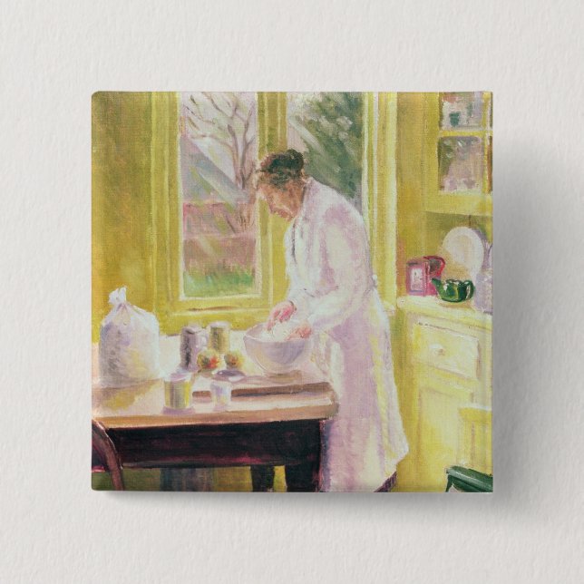 Making Apple Pie 15 Cm Square Badge (Front)