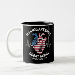 Making Arteries Great Again Cardiac Cath Lab  Two-Tone Coffee Mug
