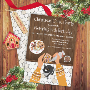 Making Baking Christmas Cookies Party Invitation