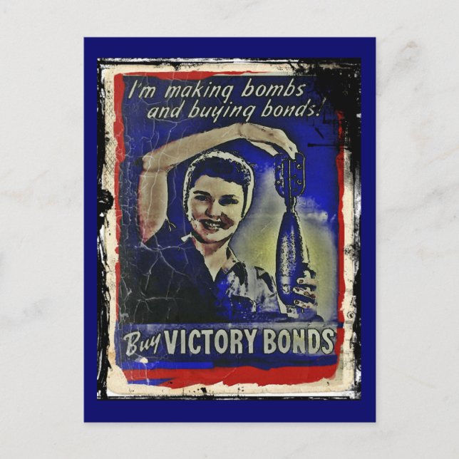Making Bombs and Buying Bonds Postcard (Front)