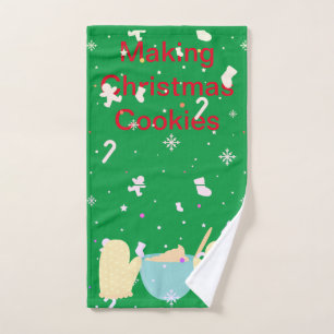 Making Christmas Cookies Hand Towel