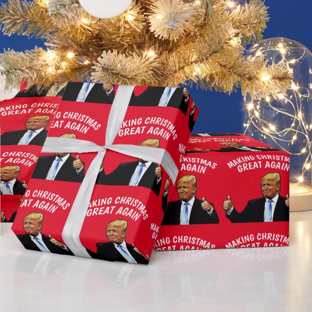 MAKING CHRISTMAS GREAT TRUMP CHRISTMAS WRAPPING PAPER (Holidays)