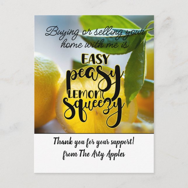 making every experience easy peasy lemon squeezy l postcard (Front)