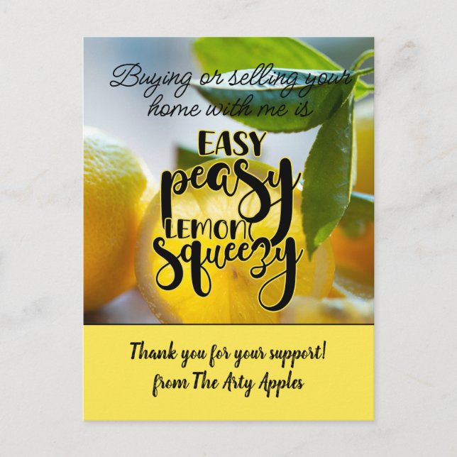 making every experience easy peasy lemon squeezy l postcard (Front)