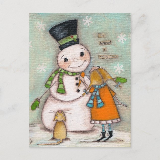 Making Friends - Holiday Postcard (Front)