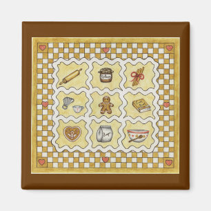 Making Gingerbread Christmas Kitchen Magnet