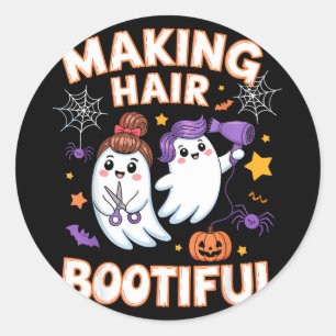 Making hair bootiful halloween spooky ghosts hair classic round sticker