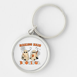 Making Hair Funny Ghost Hairdresser Halloween Key Ring