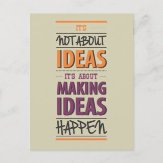 "Making ideas happen" quote Postcard