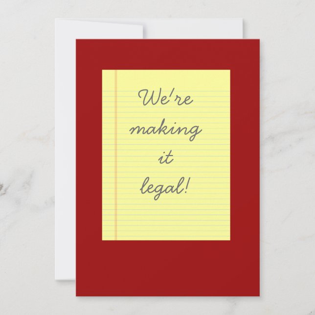 Making it legal wedding invitation (Front)