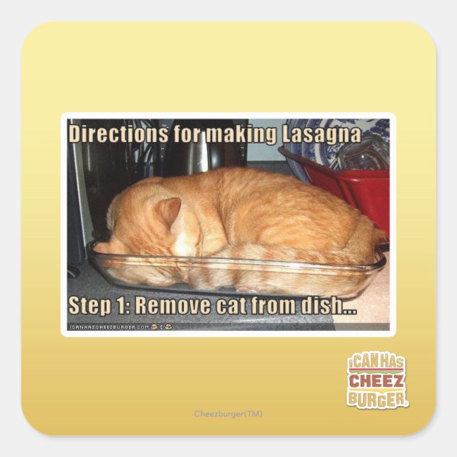 Making lasagne square sticker (Front)