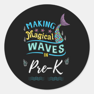 Making Magical Waves In Pre-k Back To School Classic Round Sticker