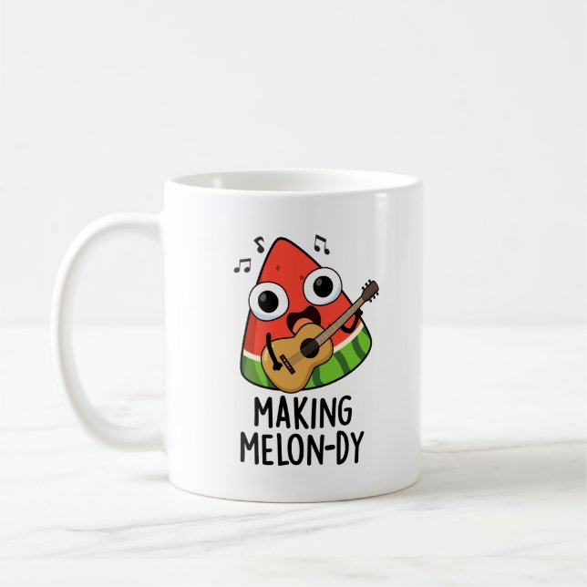 Making Melon-dy Funny Melon Pun  Coffee Mug (Left)
