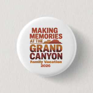 Making Memories at the Grand Canyon Travel  3 Cm Round Badge