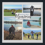 Making Memories Family Photo Collage Faux Canvas Print<br><div class="desc">A beautiful design to capture your family adventures. Add your own photo memories to this square design for a sweet way to personalise any space! A collage of five photos (one portrait, 4 landscape) surrounds the text "Making Memories". You have the option of adding your family's name, a date, or...</div>