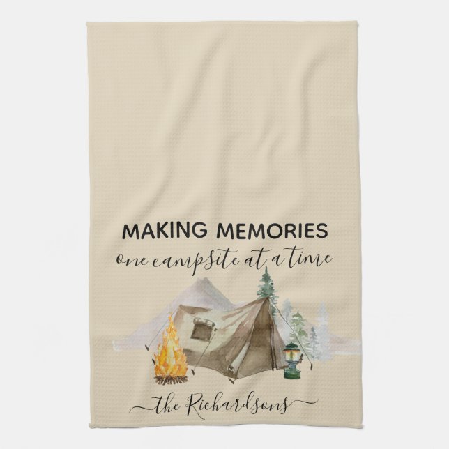 Making Memories one Campsite at a Time Tea Towel (Vertical)