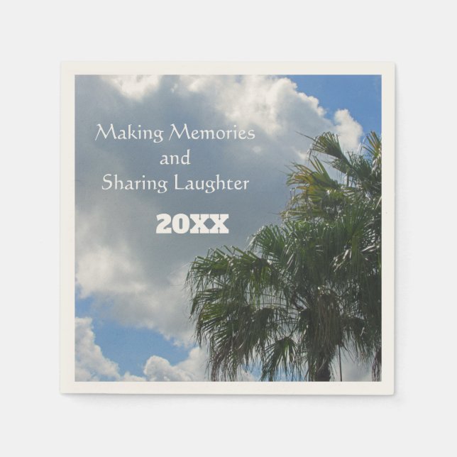 Making Memories & Sharing Laughter Palm Tree  Napkin (Front)