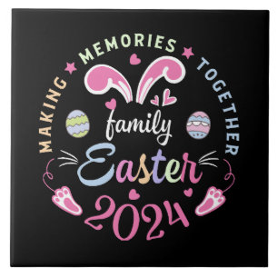 Making memories together Easter family 2024 Ceramic Tile