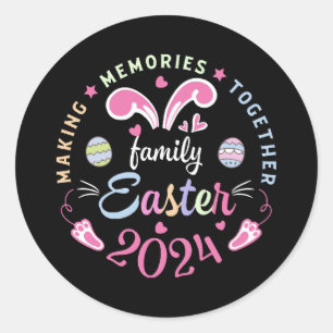 Making memories together Easter family 2024 Classic Round Sticker