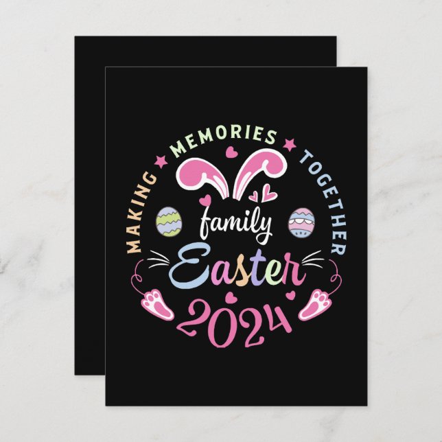 Making memories together Easter family 2024 RSVP Card (Front/Back)