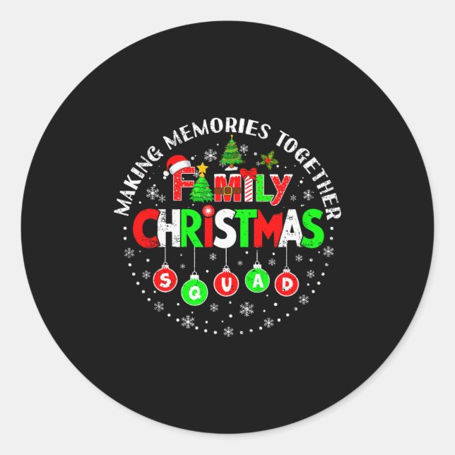 Making Memories Together Matching Squad Santa Elf  Classic Round Sticker (Front)