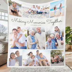 Making Memories Together Photo Collage Keepsake Fleece Blanket
