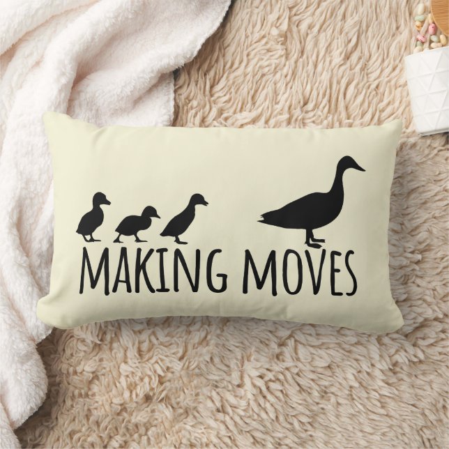 Making Moves Mama Duck and Ducklings Motivational Lumbar Cushion (Blanket)