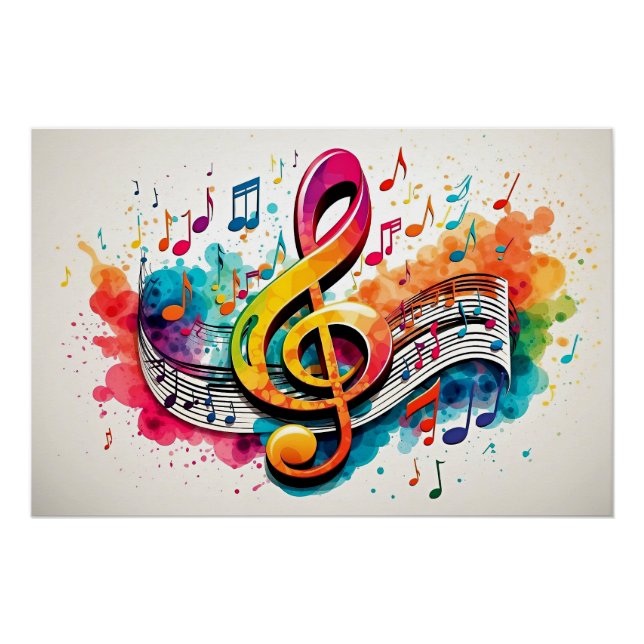 Making Music, colourful design, AI-generated, Poster (Front)