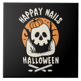 Making Nails Bootiful Halloween Ceramic Tile