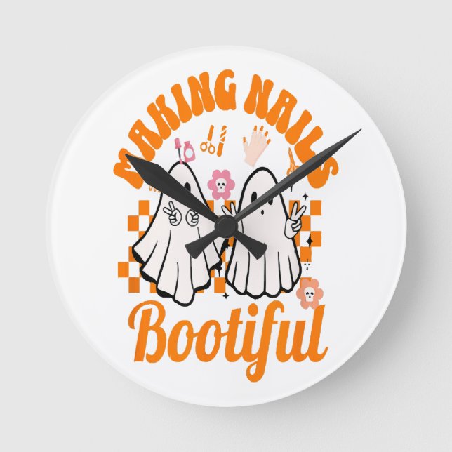 Making Nails Bootiful Halloween Round Clock (Front)