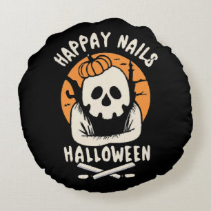 Making Nails Bootiful Halloween Round Cushion