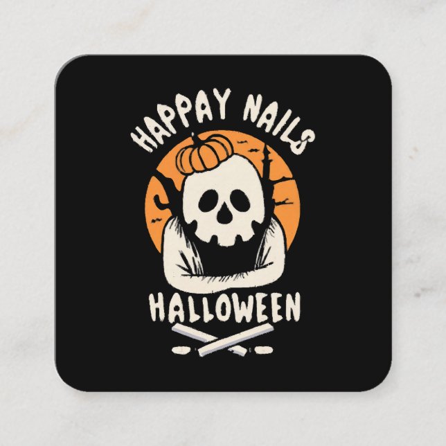 Making Nails Bootiful Halloween  Square Business Card (Front)