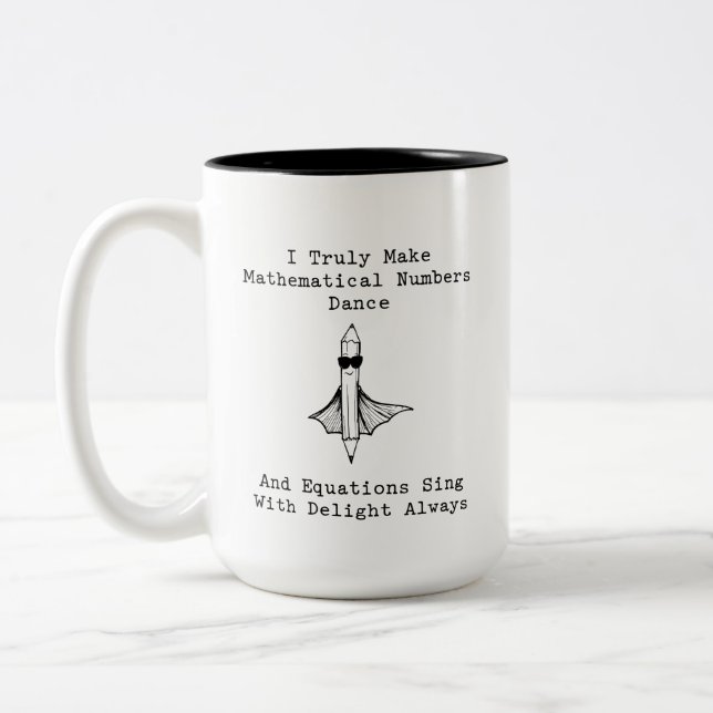 Making Numbers Dance: Equations Sing with Delight Two-Tone Coffee Mug (Left)