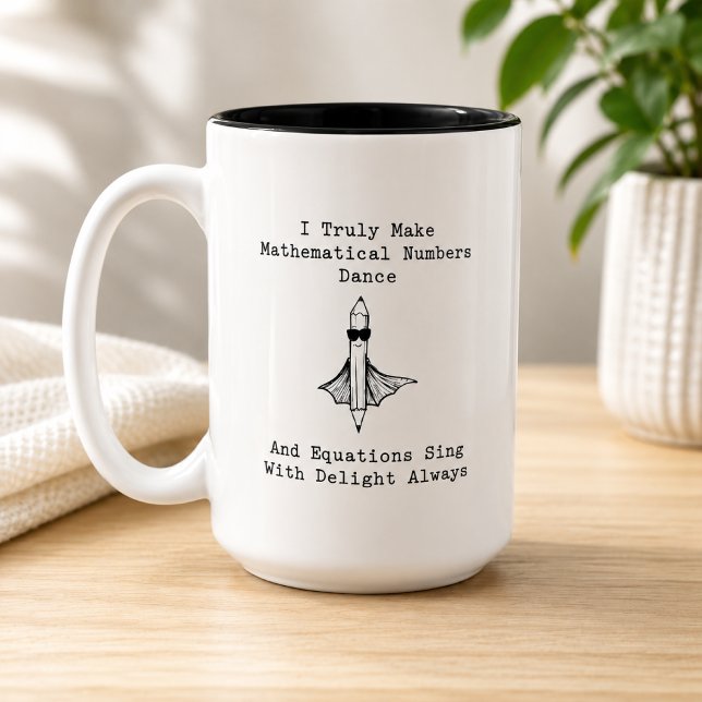Making Numbers Dance: Equations Sing with Delight Two-Tone Coffee Mug (Creator Uploaded)