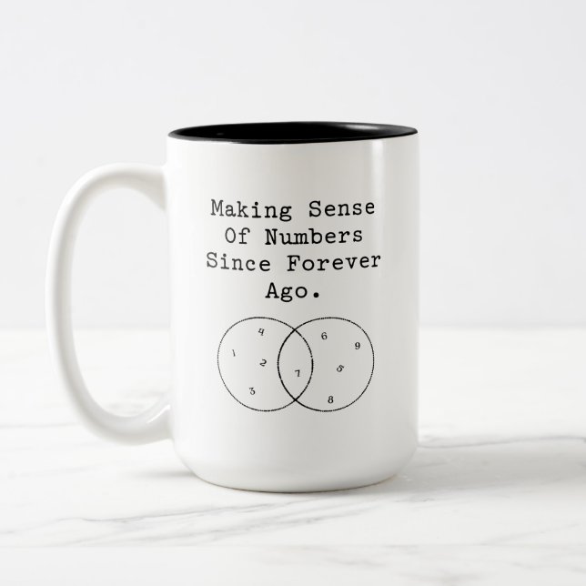 Making Sense Of Numbers Since Forever Ago Two-Tone Coffee Mug (Left)