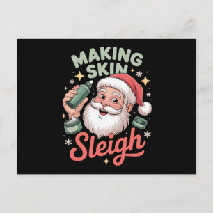 Making Skin Sleigh Christmas Santa Makeup Artist Holiday Postcard