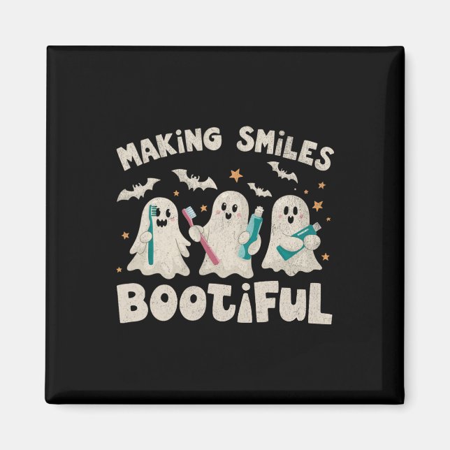 Making Smiles Bootiful Halloween Funny Ghost Denti Magnet (Front)