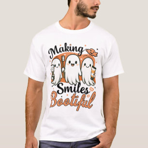Making Smiles Bootiful Halloween Funny Ghost Denti T-Shirt