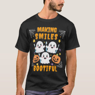 Making Smiles Bootiful Halloween Funny Ghost Denti T-Shirt
