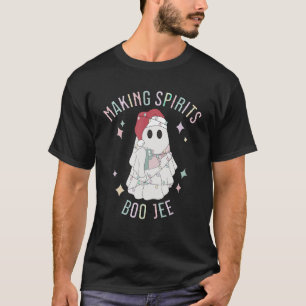 Making Spirits Boojee Ghost Holding Tumbler Drinki T-Shirt