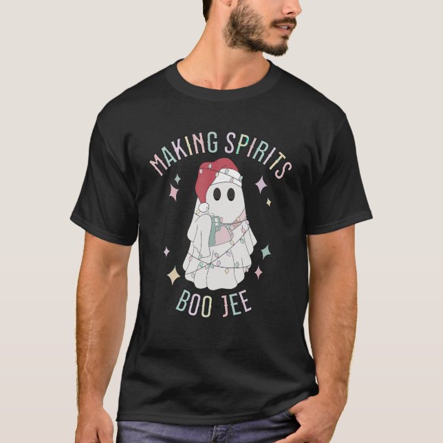Making Spirits Boojee Ghost Holding Tumbler Drinki T-Shirt (Front)