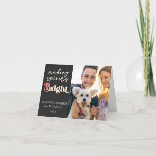 Making Spirits Bright 2 Photo Seasons Greetings Holiday Card