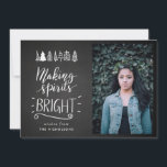 Making Spirits Bright | Chalkboard Christmas Photo Holiday Card<br><div class="desc">Making Spirits Bright | Chalkboard Christmas Photo</div>