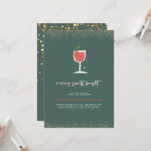 Making Spirits Bright Christmas Cocktail Party Invitation