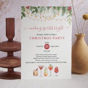 Making Spirits Bright Christmas Cocktail Party Invitation
