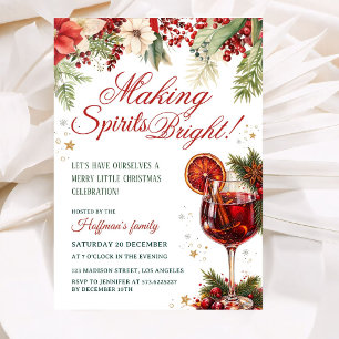 Making Spirits Bright Christmas Cocktail Party Invitation