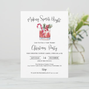 Making Spirits Bright Christmas Cocktail Party Invitation