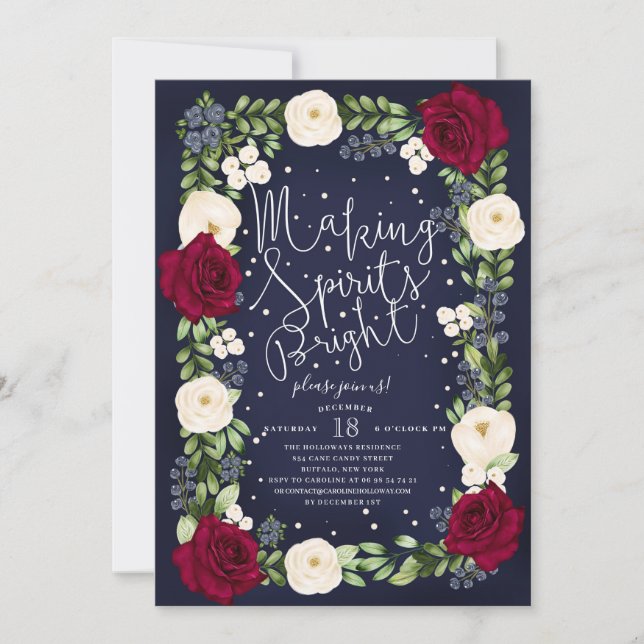 Making Spirits Bright Christmas Holiday Party Invitation (Front)