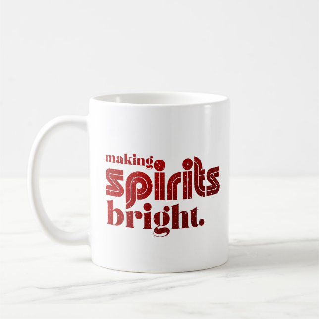 Making spirits bright - Christmas retro Coffee Mug (Left)